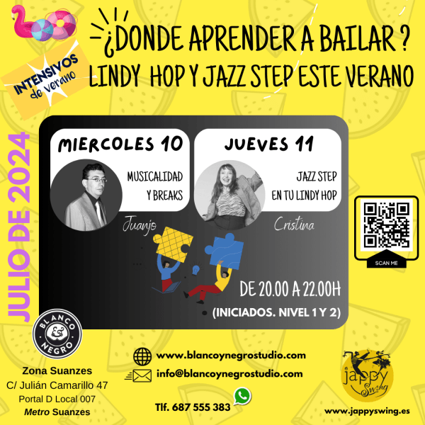 Clases de Baile, Eventos e Intensivos de Swing, Lindy Hop. Jazz Step y Rock & Roll el Madrid (Spain)